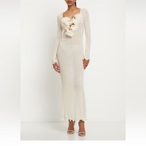 Magda Butrym Shirred Floral Declotte midi dress